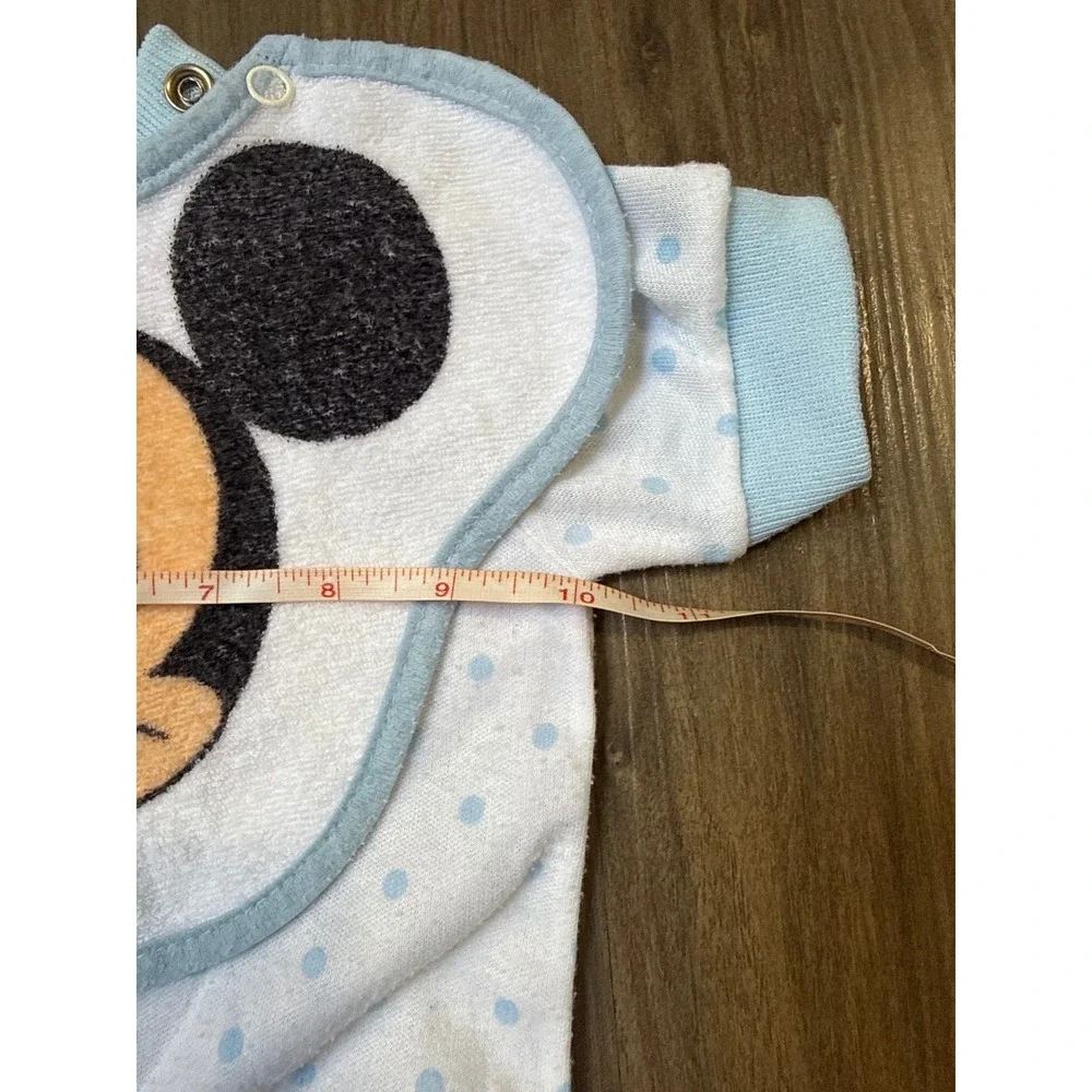 VTG 1984 Mickey Mouse Blue/White‎ Romper Removable Bib Playskool Medium/3-6M